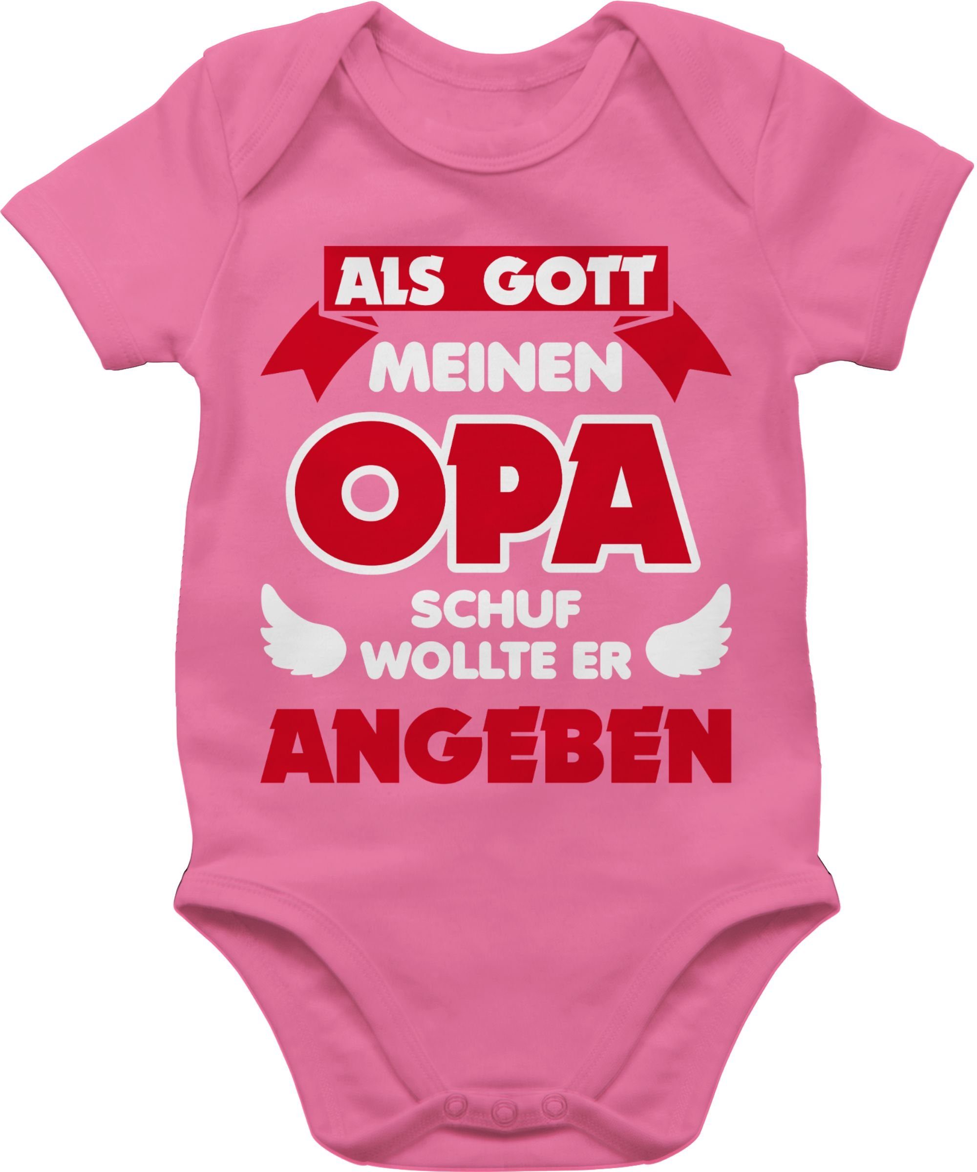 Shirtracer Shirtbody Als Gott Opa schuf Sprüche Baby 2 Pink