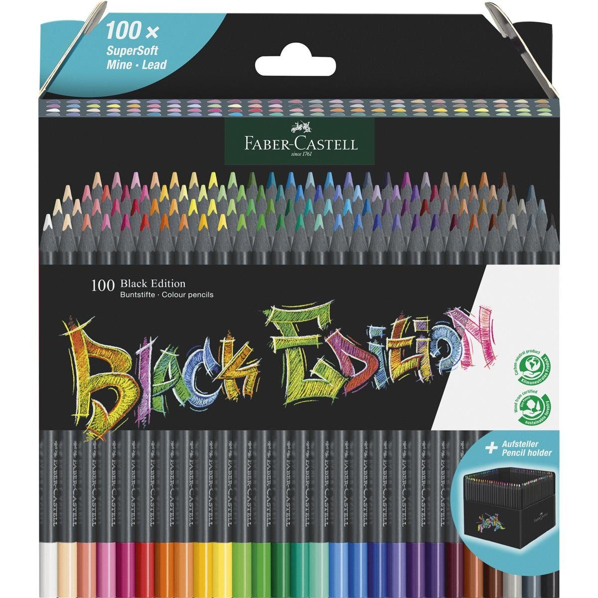 Faber-Castell Künstlerstift Faber-Castell Black Edition Buntstifte - 100er Kartonetui