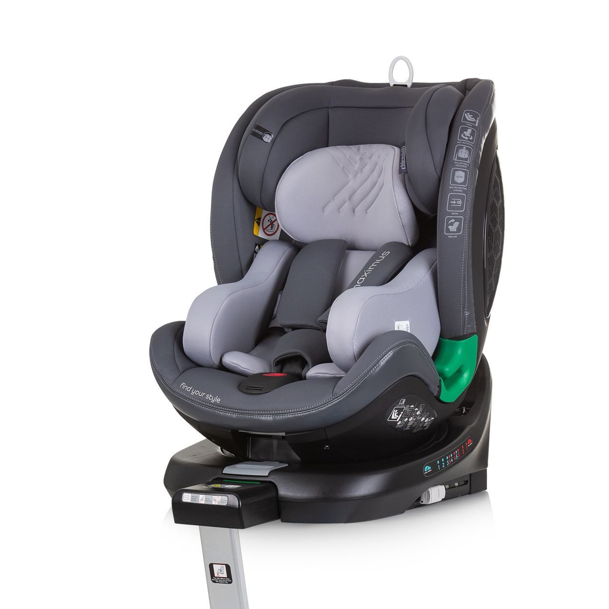 Chipolino Autokindersitz Maximus Isofix 40-150cm, ab: 0, bis: 12, i-Size Stützbein 360° drehbar