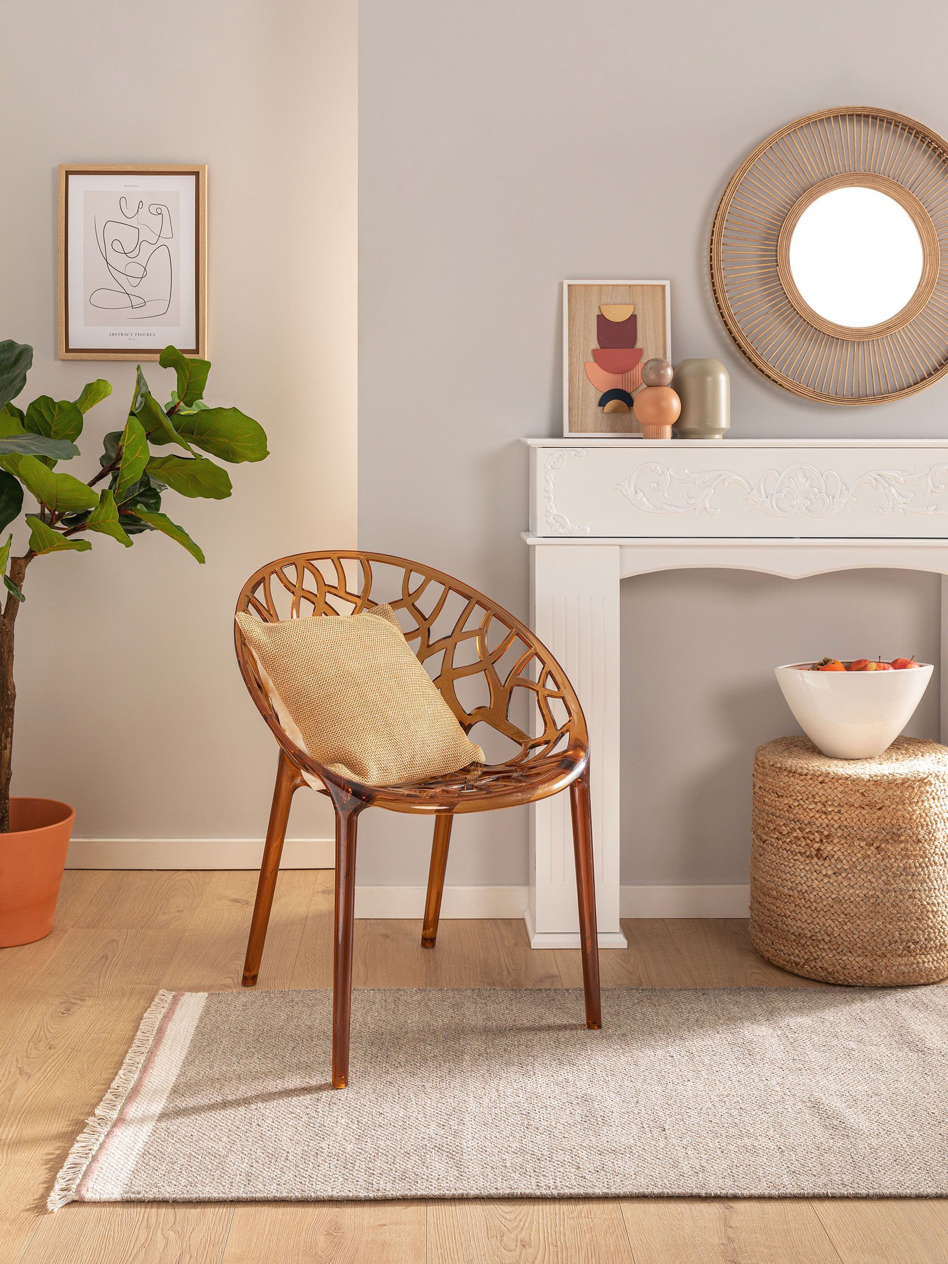 benuta Wollteppich Karla, rechteckig, Höhe: 5 mm, Kunstfaser, Berber, Ethno-Style, Wohnzimmer