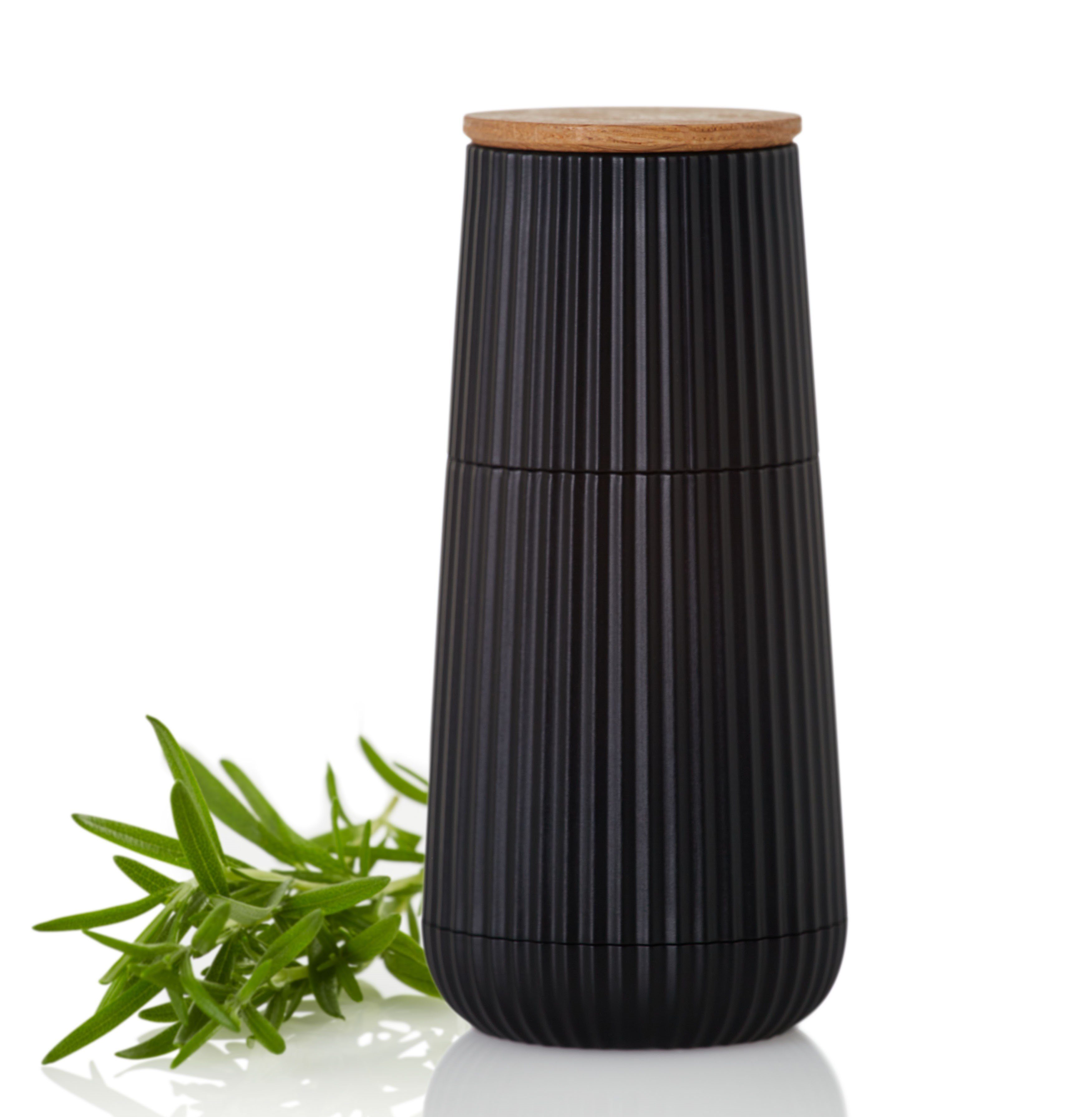 AdHoc Salz-/Pfeffermühle Scape manuell, (1 Stück), hochwertiges Keramikmahlwerk, exklusives Relief-Design, 12,3 cm hoch