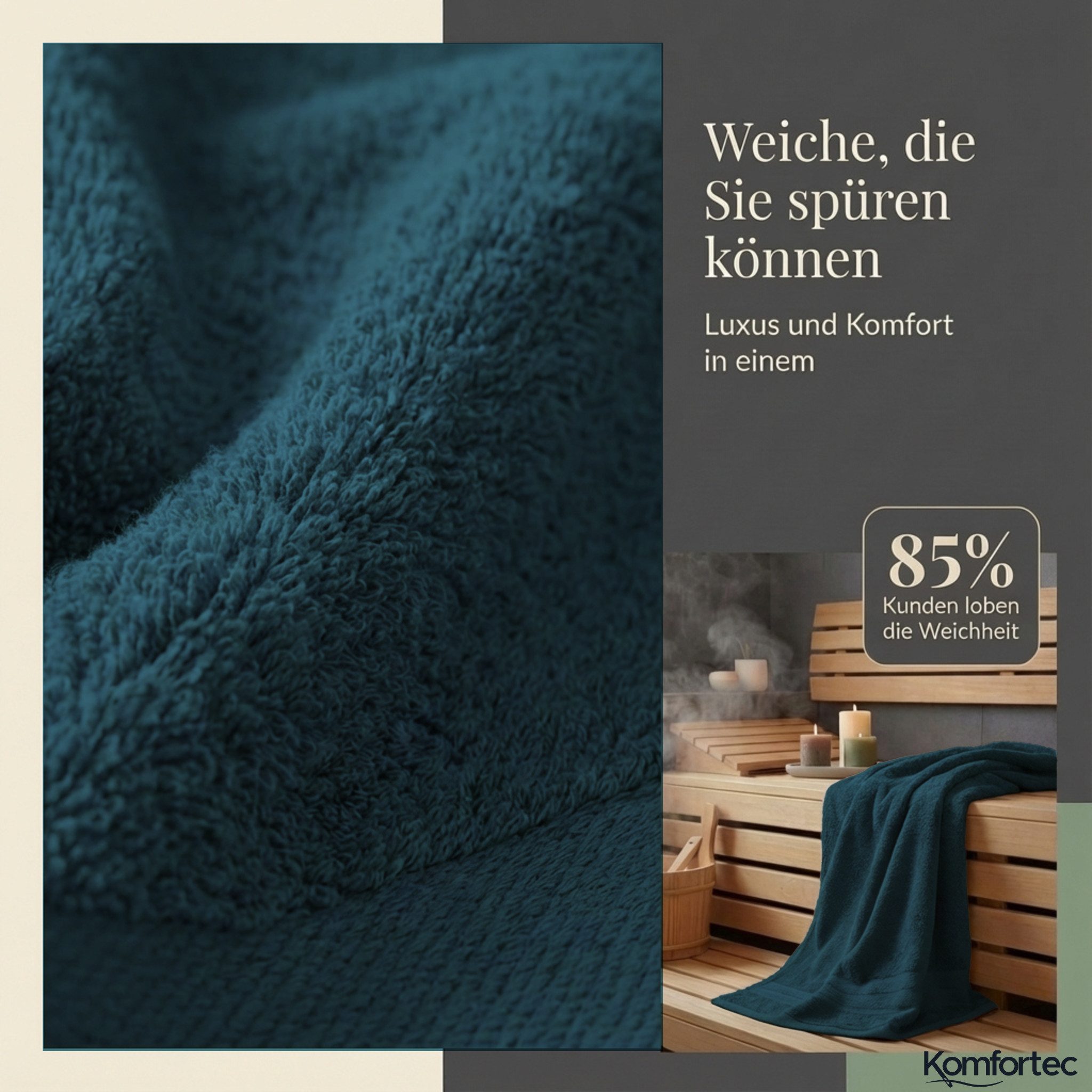 Komfortec Handtuch Set aus 100% Baumwolle, 4 Handtücher 50x100 cm und 4 Bad günstig online kaufen