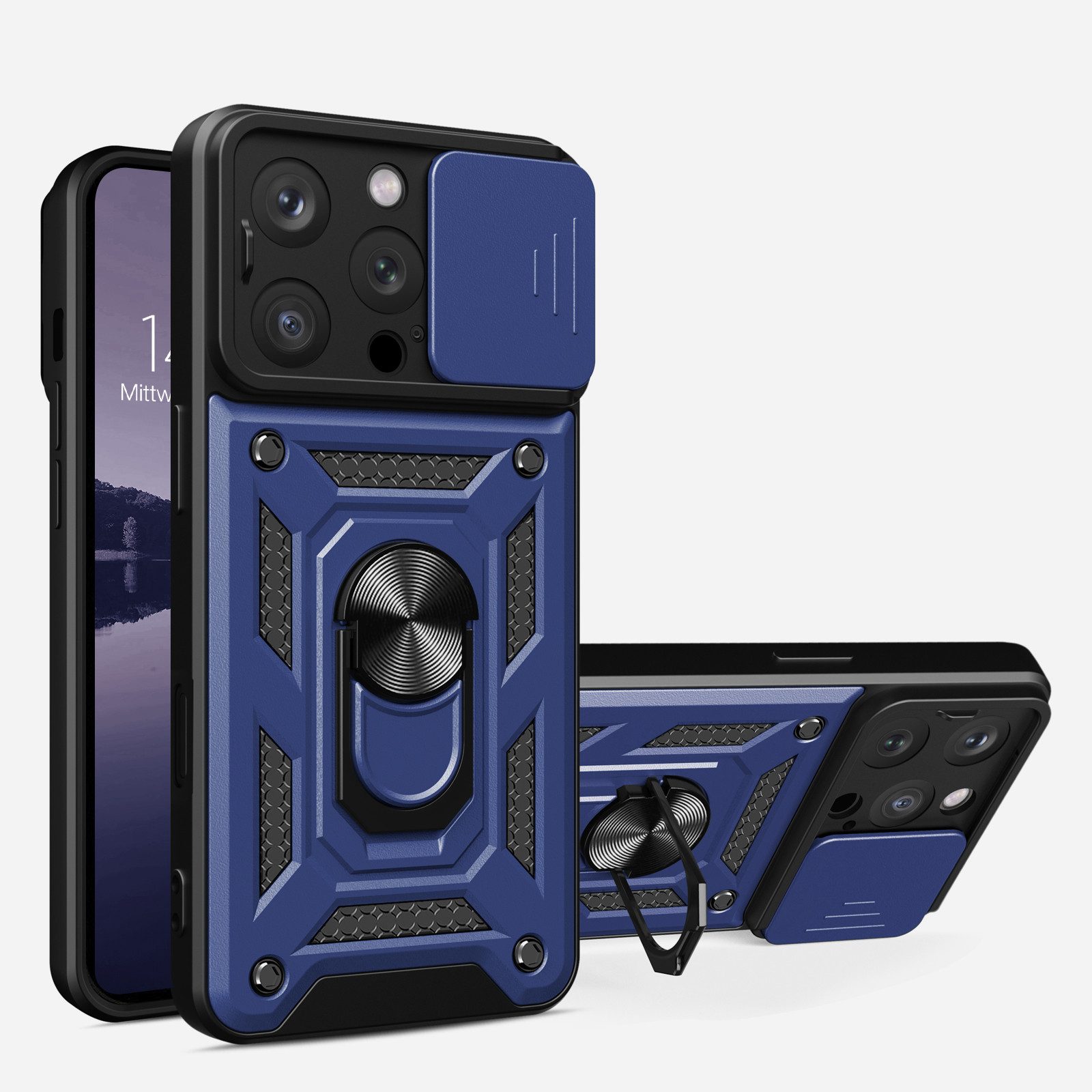 Tec-Expert Handyhülle Outdoor Cover Hülle für Apple iPhone 14 Pro 6.1 Zoll, 6.1", Premium Hülle mit Kameraschutz aus verstärktem Polycarbonat