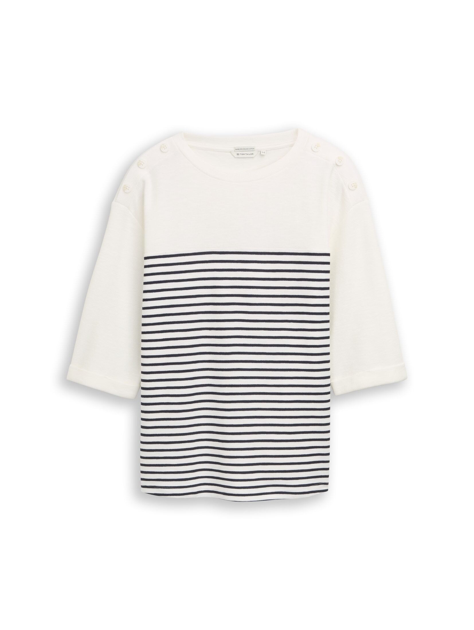 TOM TAILOR PLUS 3/4-Arm-Shirt T-Shirt Plus Size - Langarmshirt mit Streifenmuster