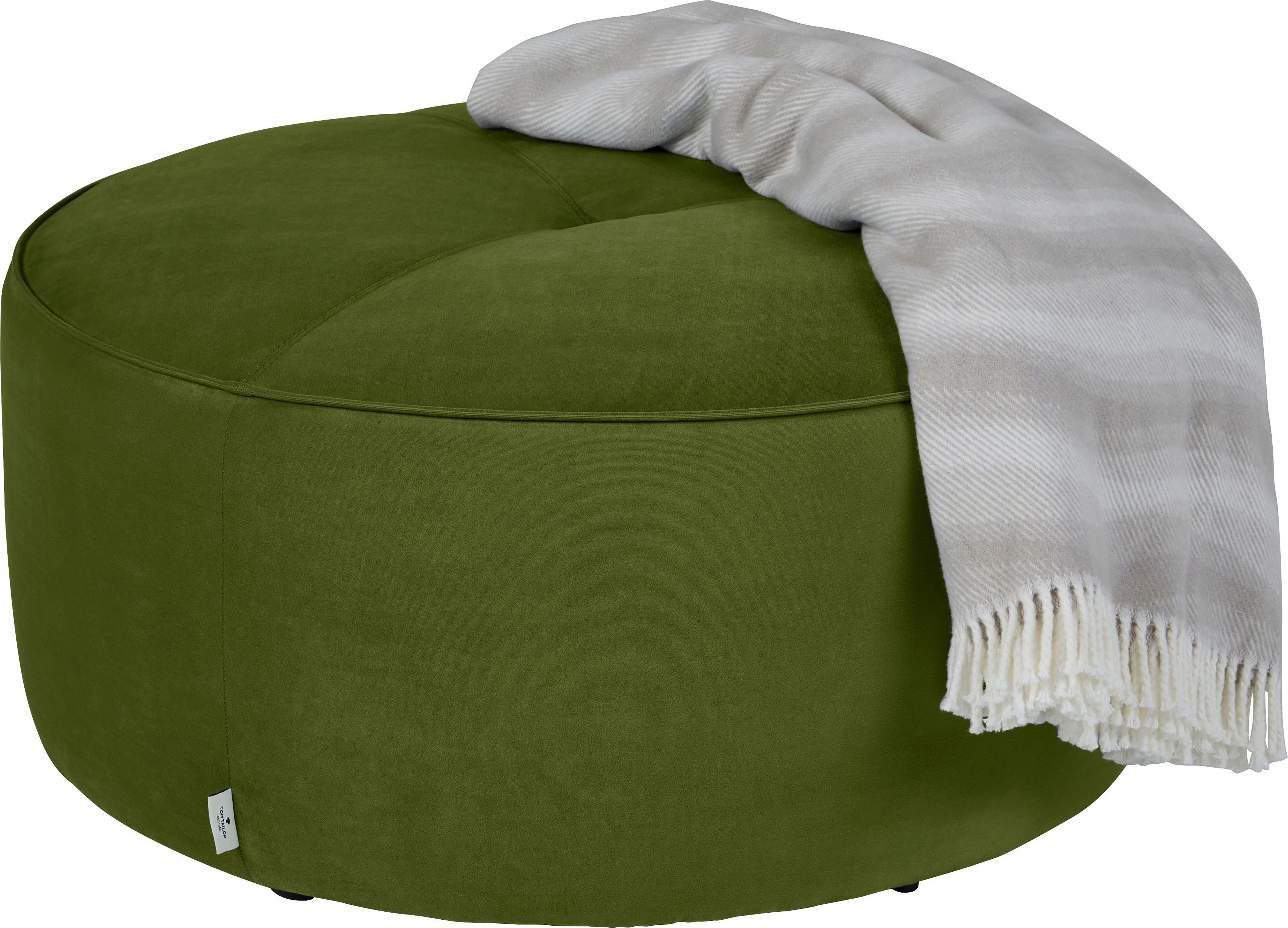 im Sitz, TAILOR HOME Pouf cm mit 90 & CHIC, TOM Steppung DROP Kedernaht ø