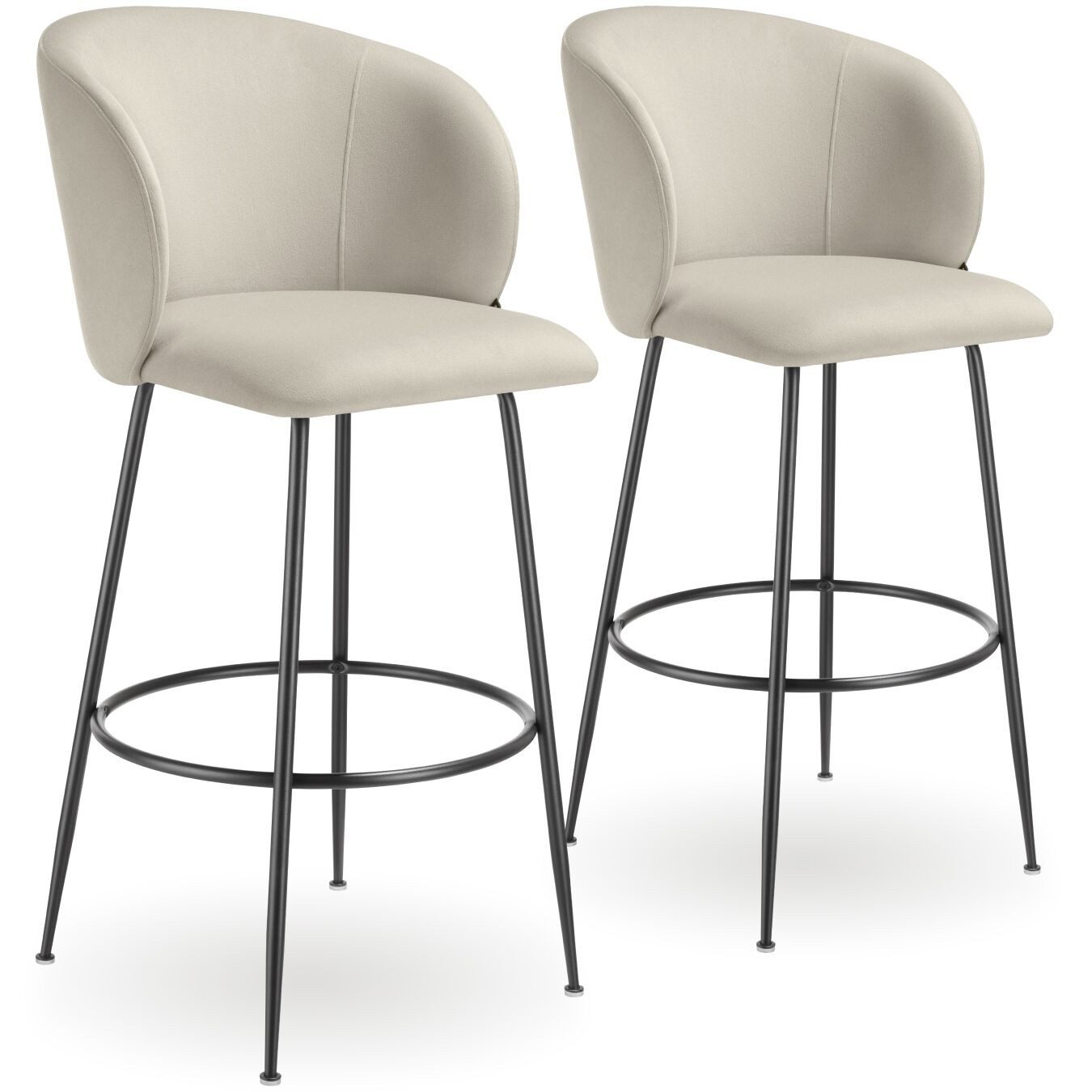 tectake Barhocker Barstuhl Luana, mit Rückenlehne, Samtoptik, 51 x 60 x 106 günstig online kaufen