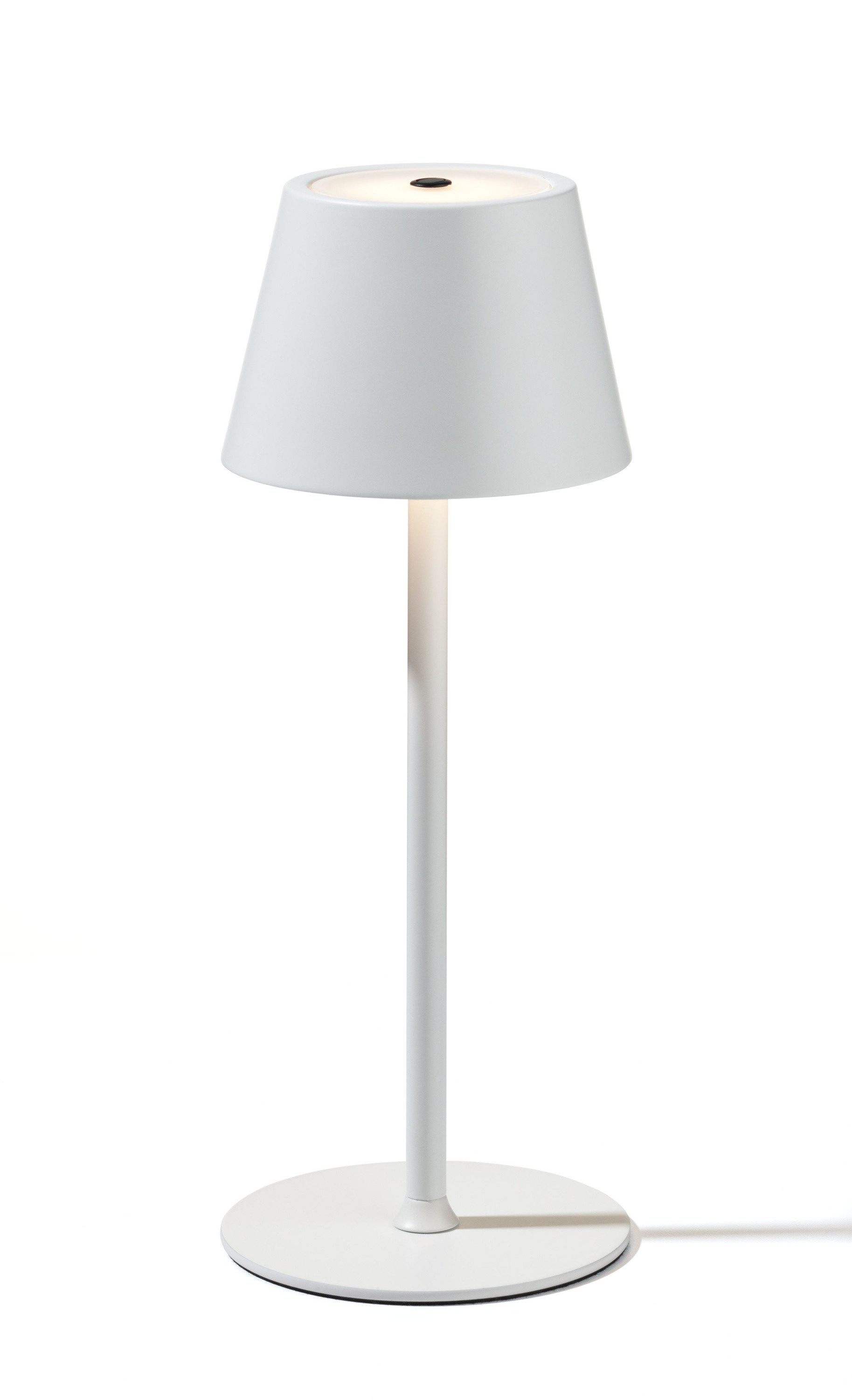 casa NOVA Tischleuchte casa NOVA Tischleuchte LED AKKU DH 12x31 cm weiß Tischlampe, Warmweiß