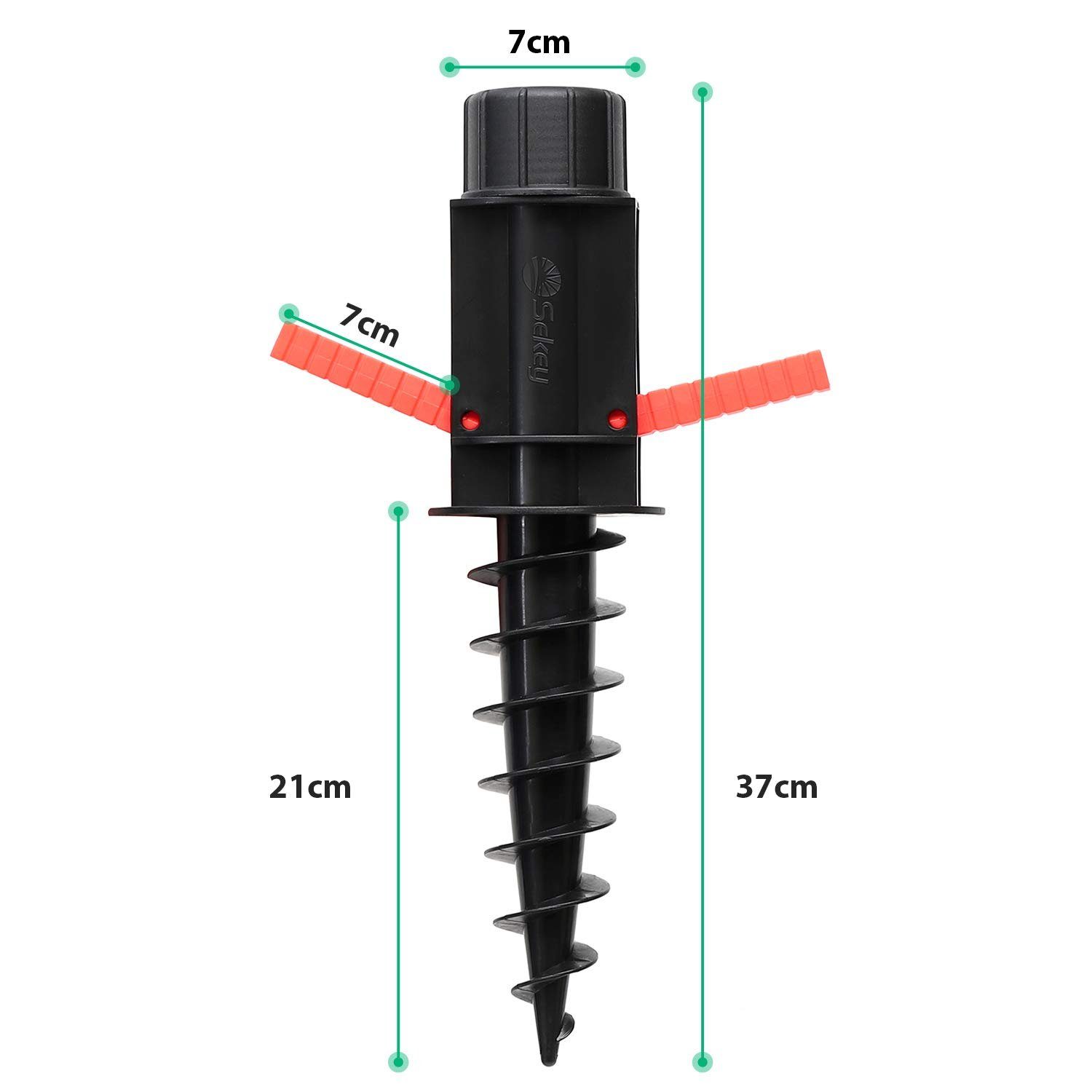 Sekey Schirmhalter Sonnenschirmhalter Bodendübel Einschraubhülse mit Aufhängehaken, für Stöcke bis Ø 32 mm