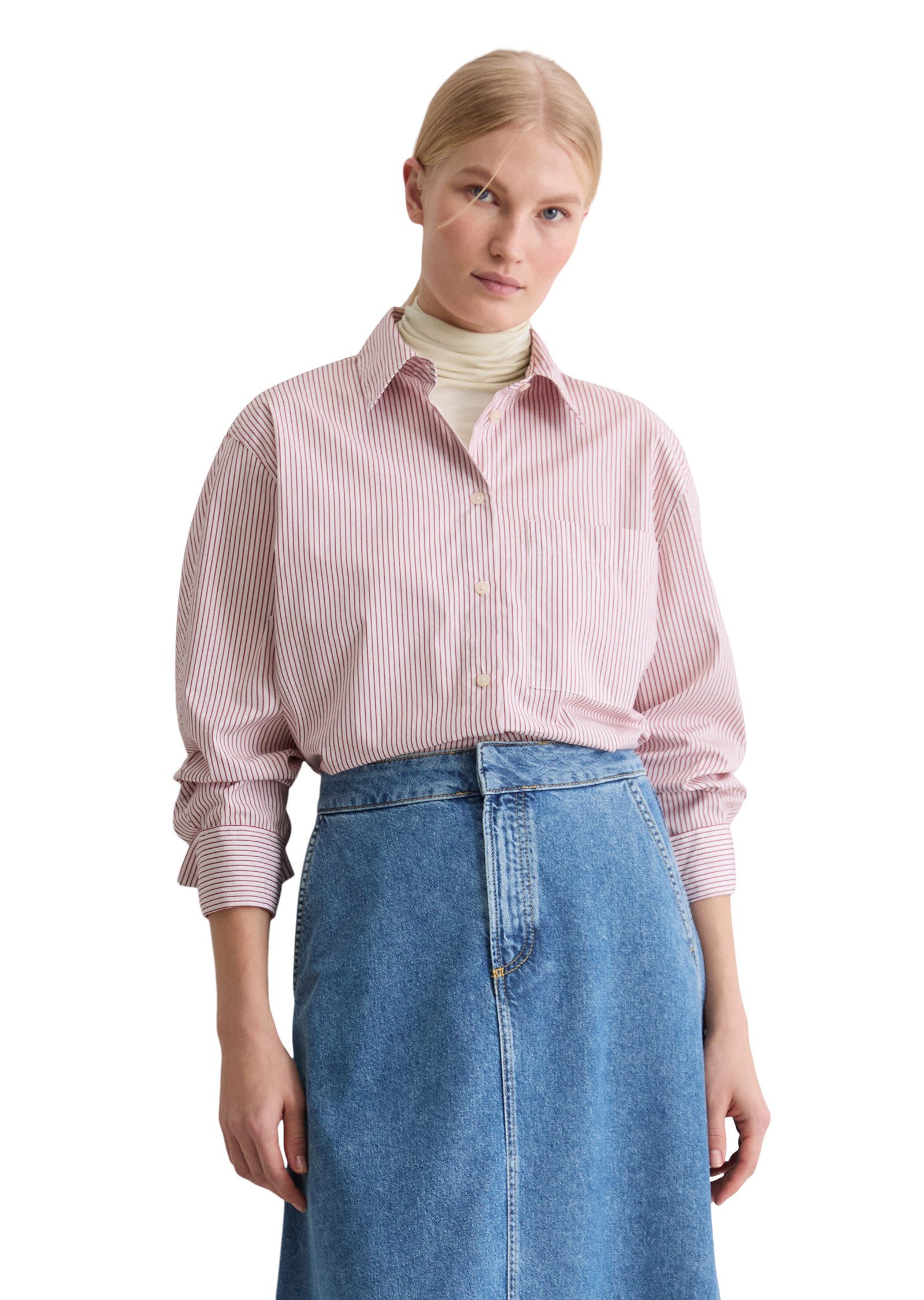 Marc O'Polo Langarmbluse aus Premium-Baumwoll-Popeline