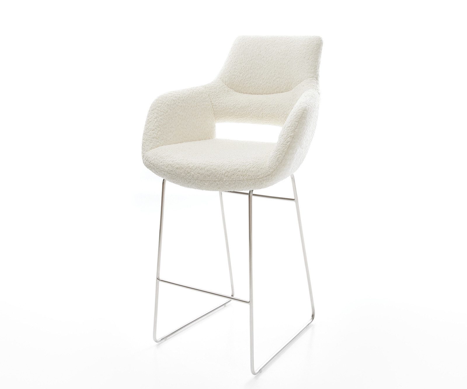 DELIFE Barhocker Yago-Flex, Kufengestell Edelstahl Bouclé günstig online kaufen