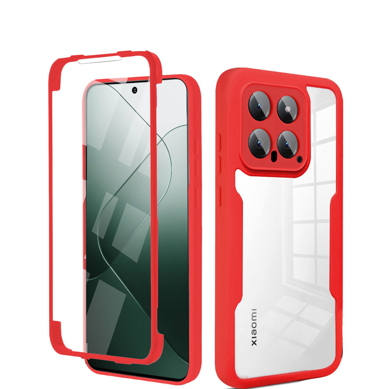 betterfon Handyhülle für Xiaomi 14 2-teiliges 360° TPU Schutzcase, Vollschutz Case mit integriertem Displayschutz und klarer Sicht