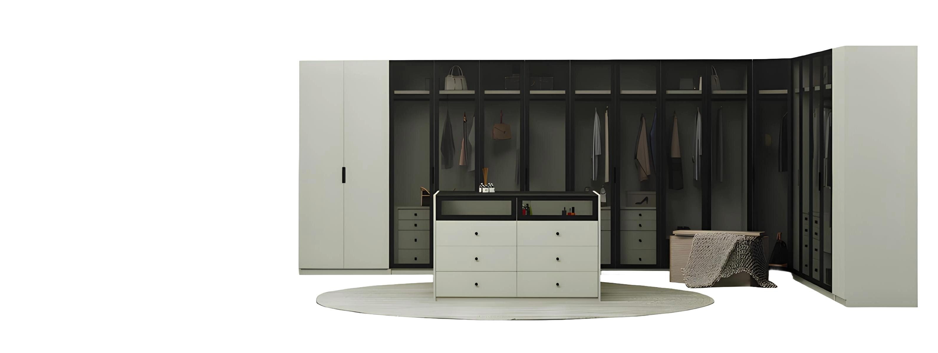 Xlmoebel Schranksystem Begehbarer Kleiderschrank für das Schlafzimmer - Moderner XXL-Schrank (Garderob Set) Hergestellt in Europa