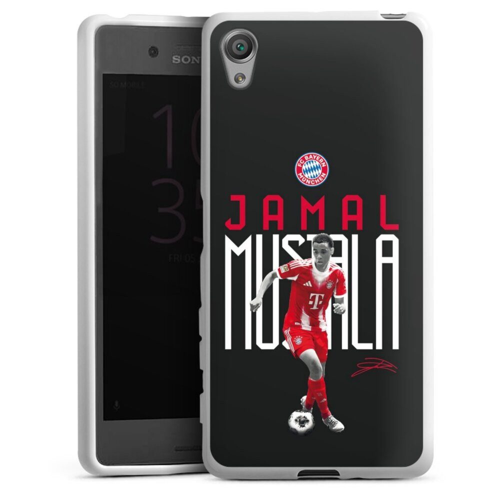 DeinDesign Handyhülle FC Bayern München Jamal Musiala Offizielles Lizenzprodukt, Sony Xperia X Silikon Hülle Bumper Case Handy Schutzhülle