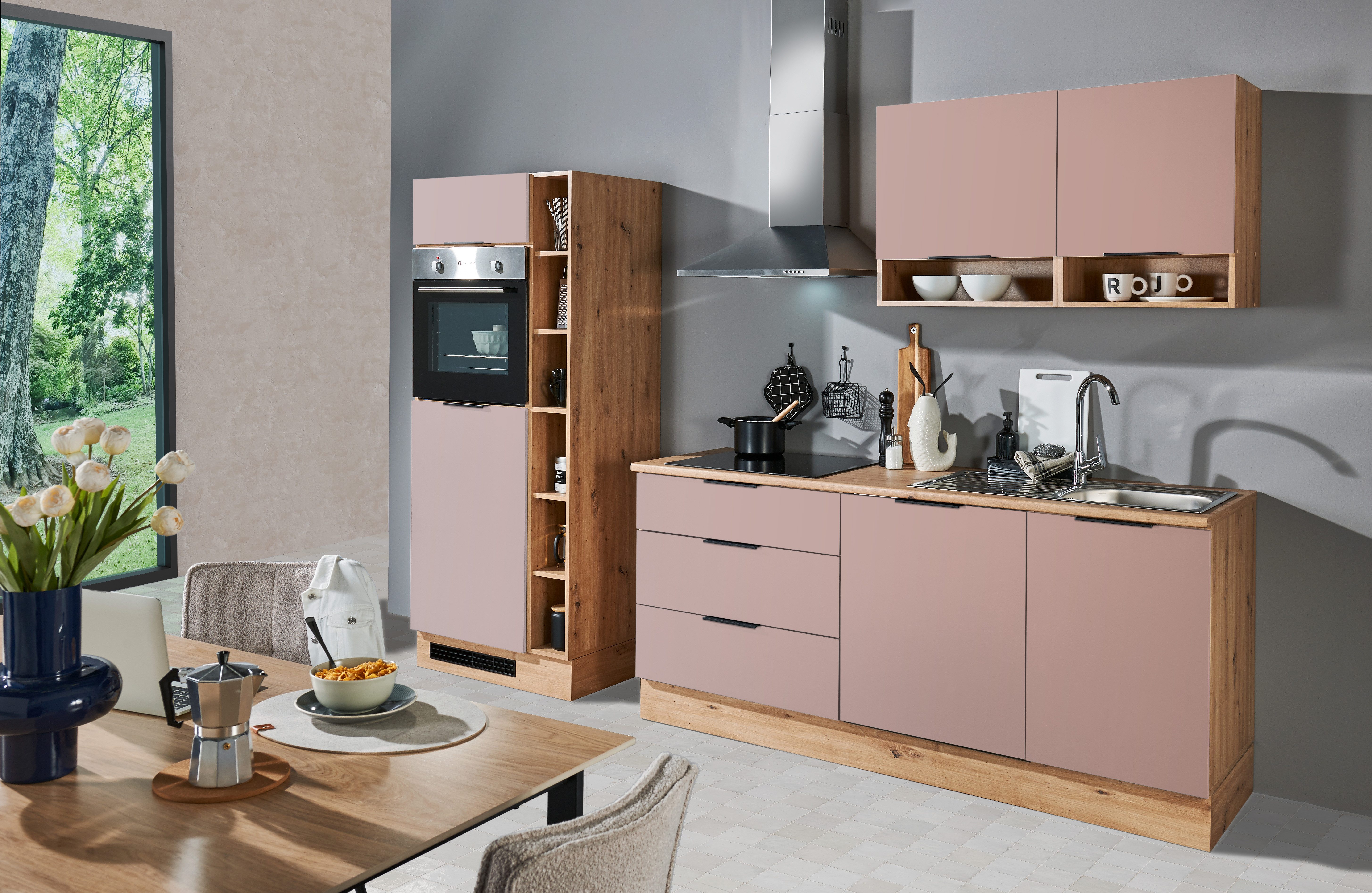 BASIC by Balculina Küchenzeile Oskar B/H/T 270x211x60 cm, Breite 270cm, wahlweise mit E-Geräte, L/R montierbar