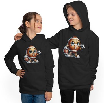 MyDesign24 Hoodie Kinder Kapuzen Sweatshirt - American Football Cartoon Figur Kapuzensweater mit Aufdruck, i496