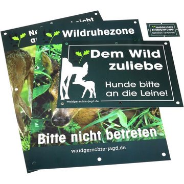 Waidgerechte Jagd Warnschild Schilder-Set Revier- und Jagdschilder – 20-teilig