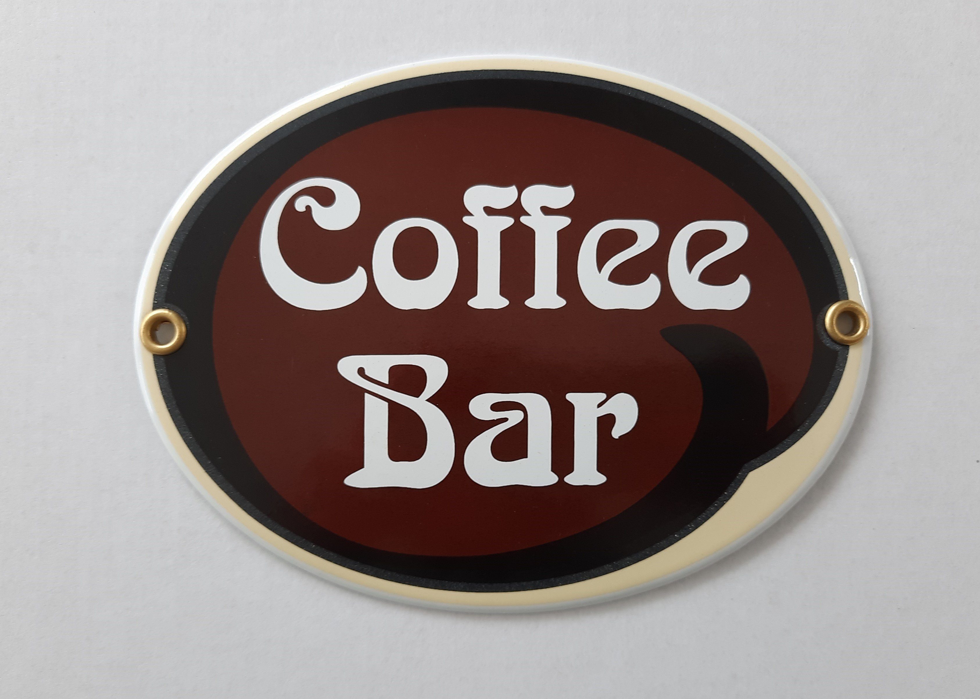 Elina Email Schilder Hinweisschild "Coffee Bar", (Emaille/Email)