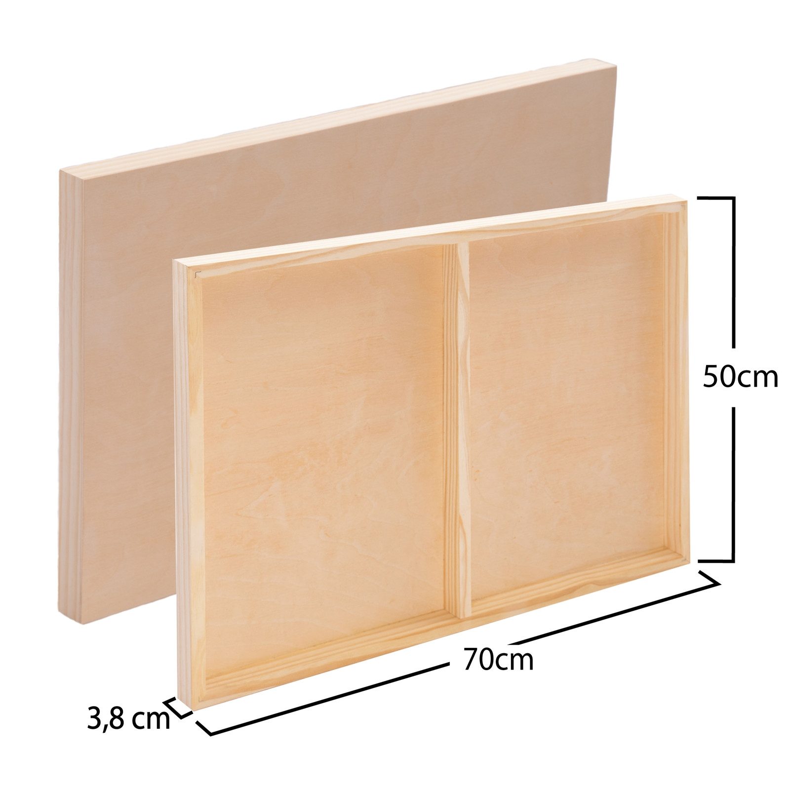 Art Star Keilrahmen 2x HOLZ Malgrund 50x70 cm, Birkenholz Leinwand, bemalba günstig online kaufen