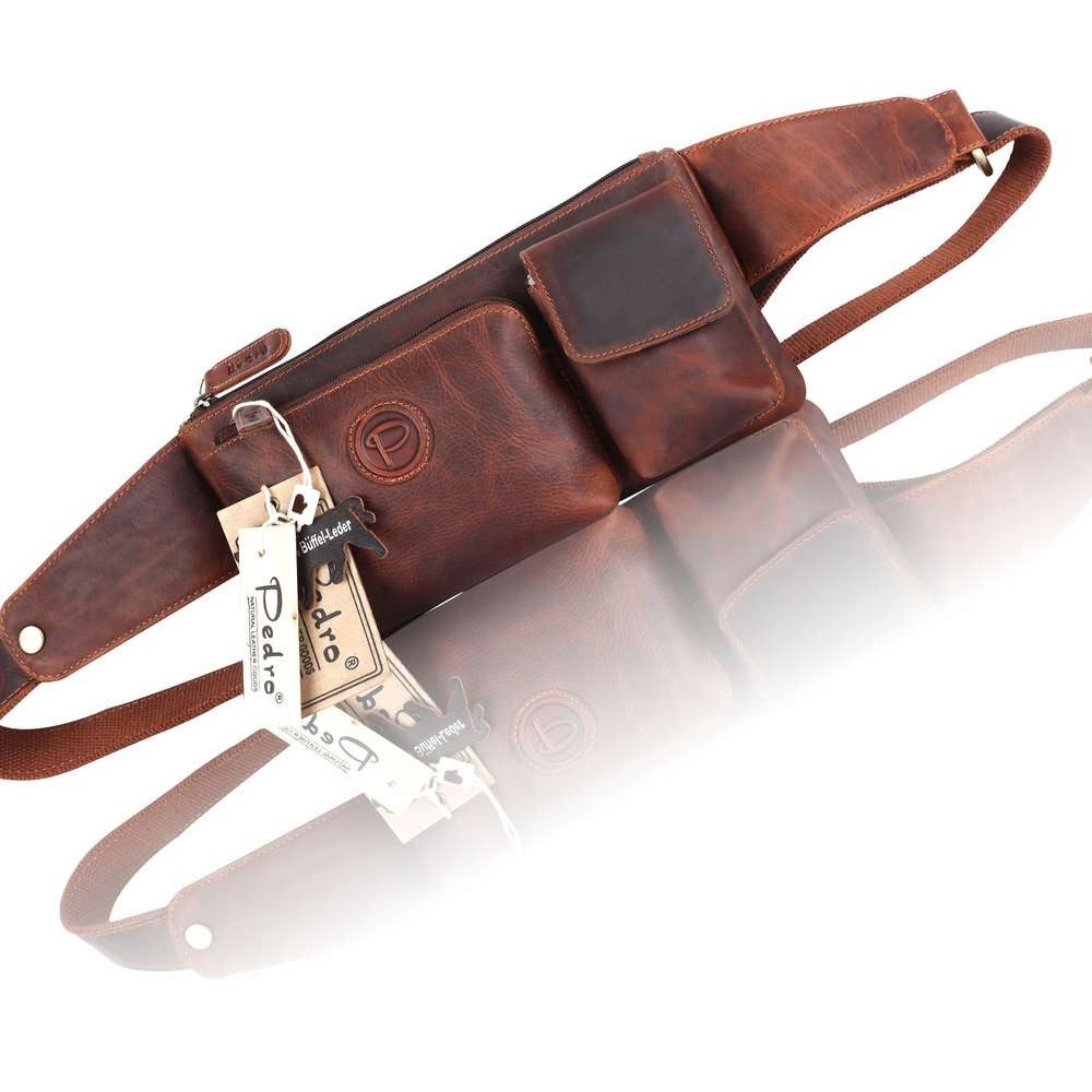 Pedro Bauchtasche PD-2042 (Lieferumfang, 1-tlg., Bauchtasche), Stilvolles Design mit Vintage-Look