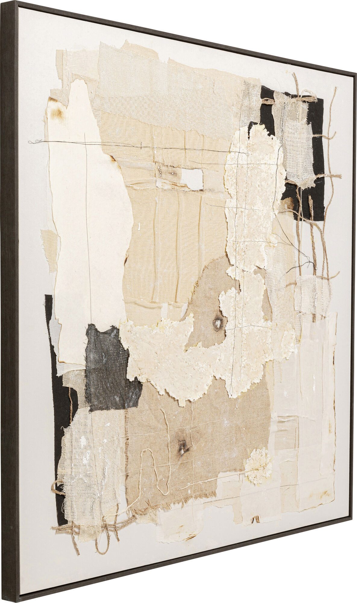 Kare Design Leinwandbild Arty Collage, Abstrakt, handgearbeitet, 120x120 cm