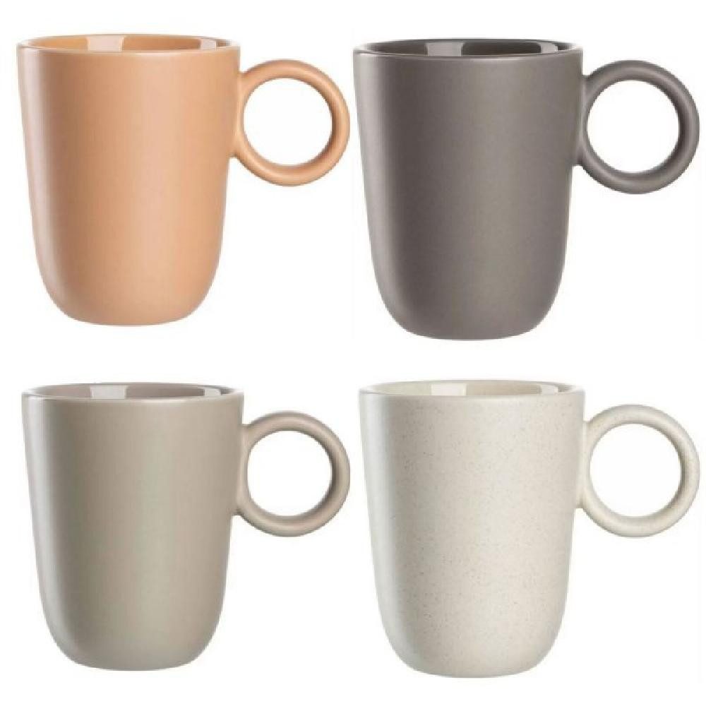 Tasse Leonardo Henkelbecher Tasse Roma Beige (400ml) (4-teilig)