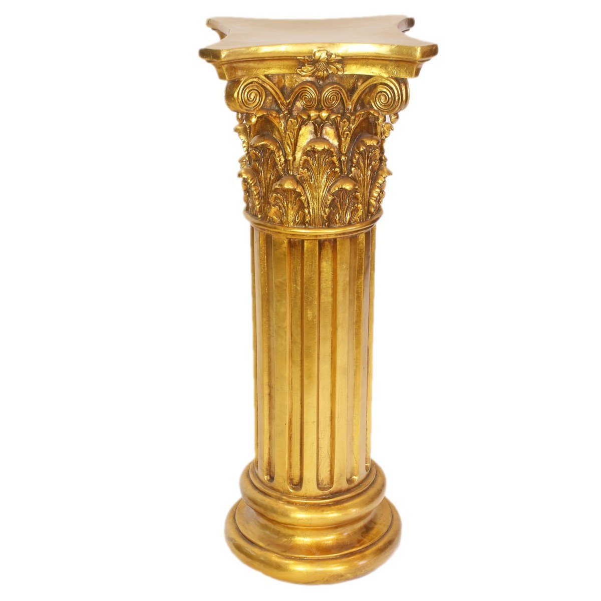 Casa Padrino Beistelltisch Barock Säulen Set Gold Durchmesser 50 cm (2 Stk)