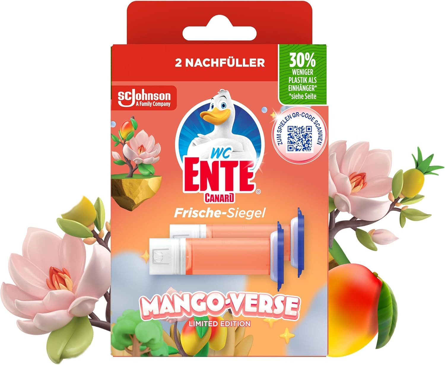 WC Ente Frische-Siegel Nachfüller, Mango Verse, 2 x 36 ml WC-Reiniger