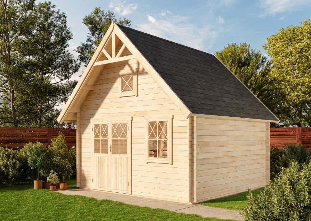 Alpholz Gartenhaus Schwedenhaus 44 ISO, BxT: 462x472 cm, in Imprägniert (Pinie)