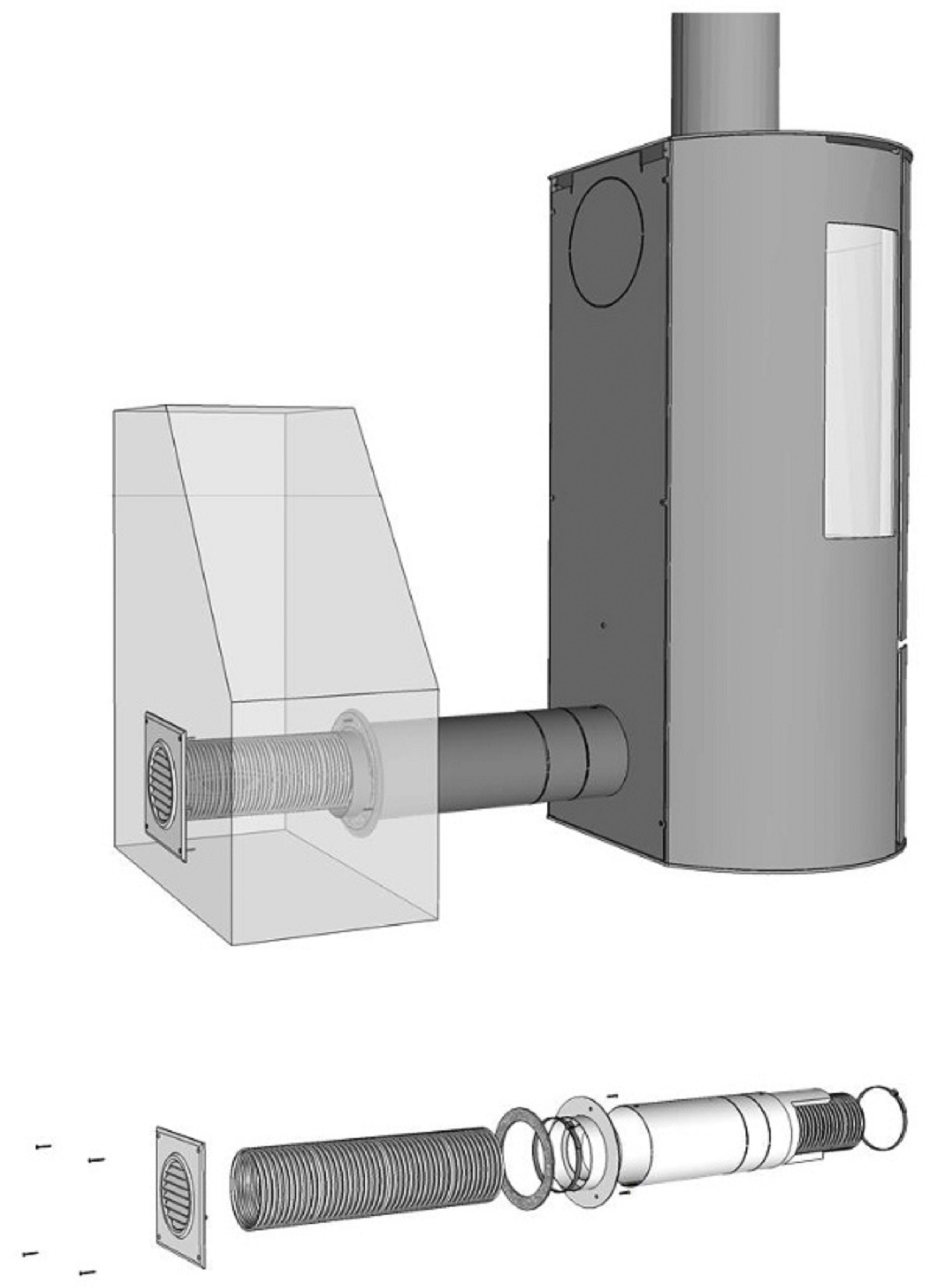 ADURO Ofenrohr Frischluftsystem, 80 mm