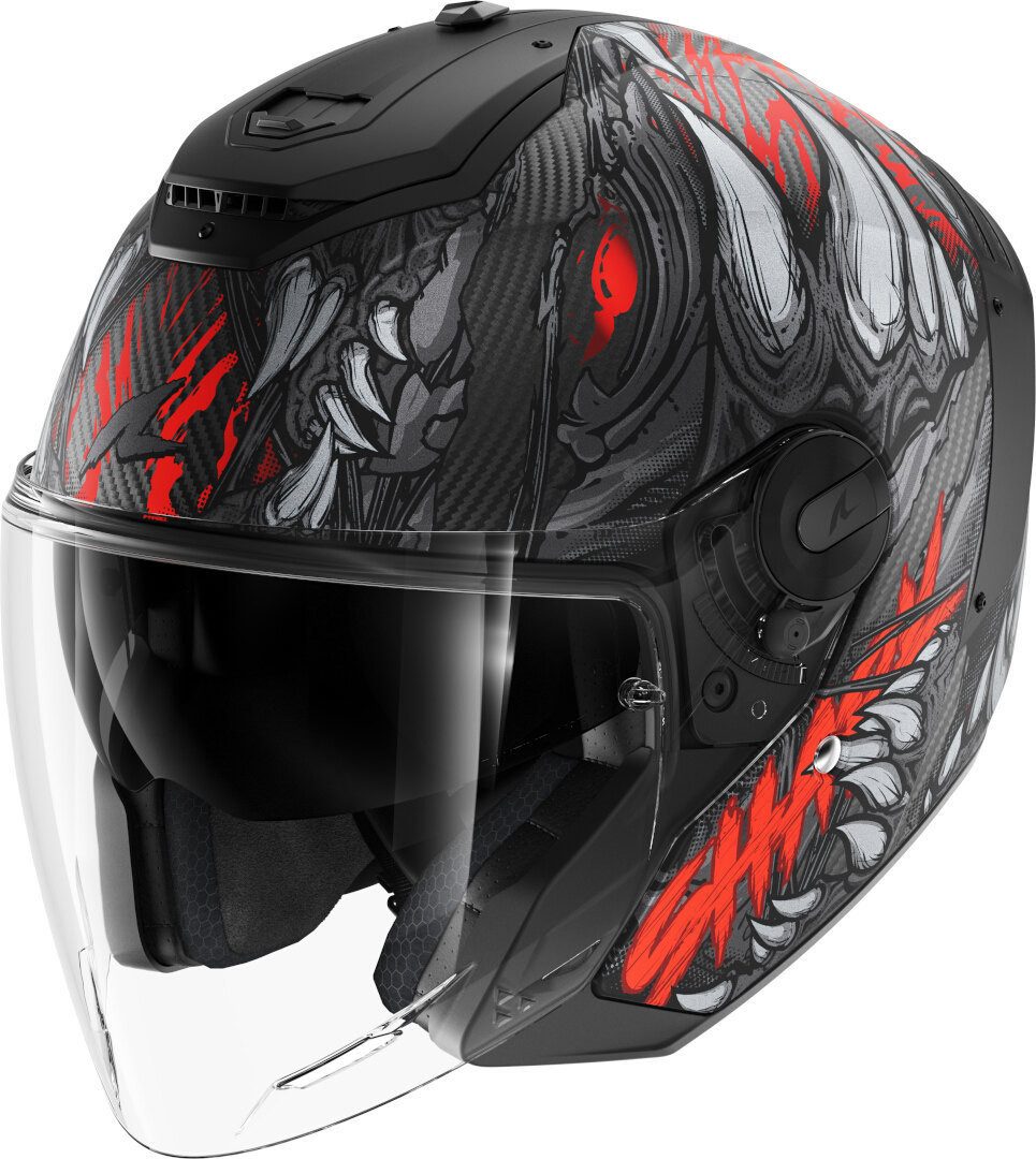 SHARK HELMETS Motorradhelm SHARK RS JET CARBON SHAYTAN KRA, Black Red Anthracite, Gr. M