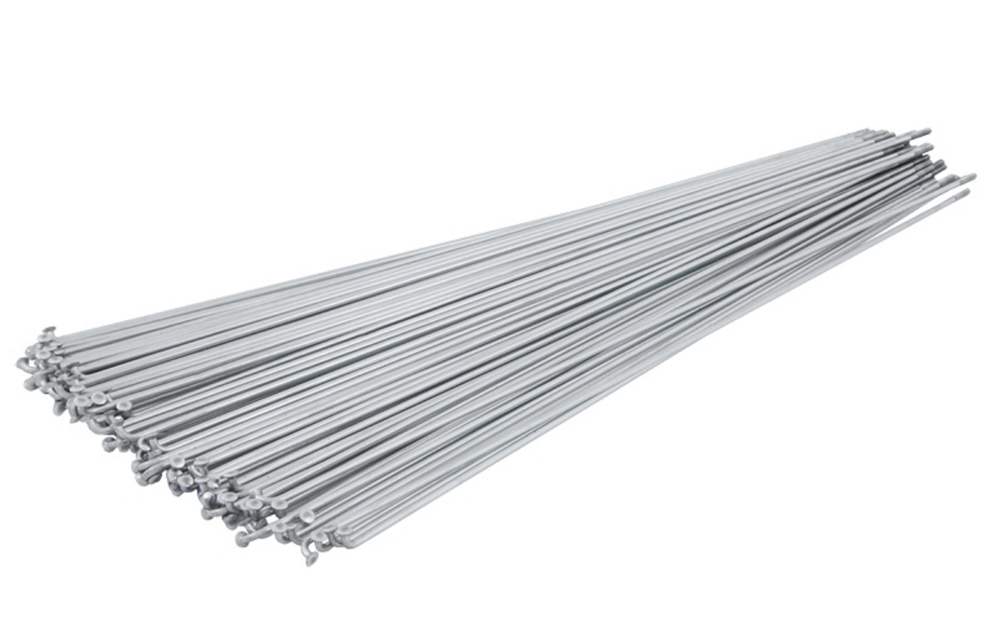 FORCE Fahrrad-Laufrad Force Speichen 2 mm Silber Stahl galvanisiert ohne Nippel Preis für 2