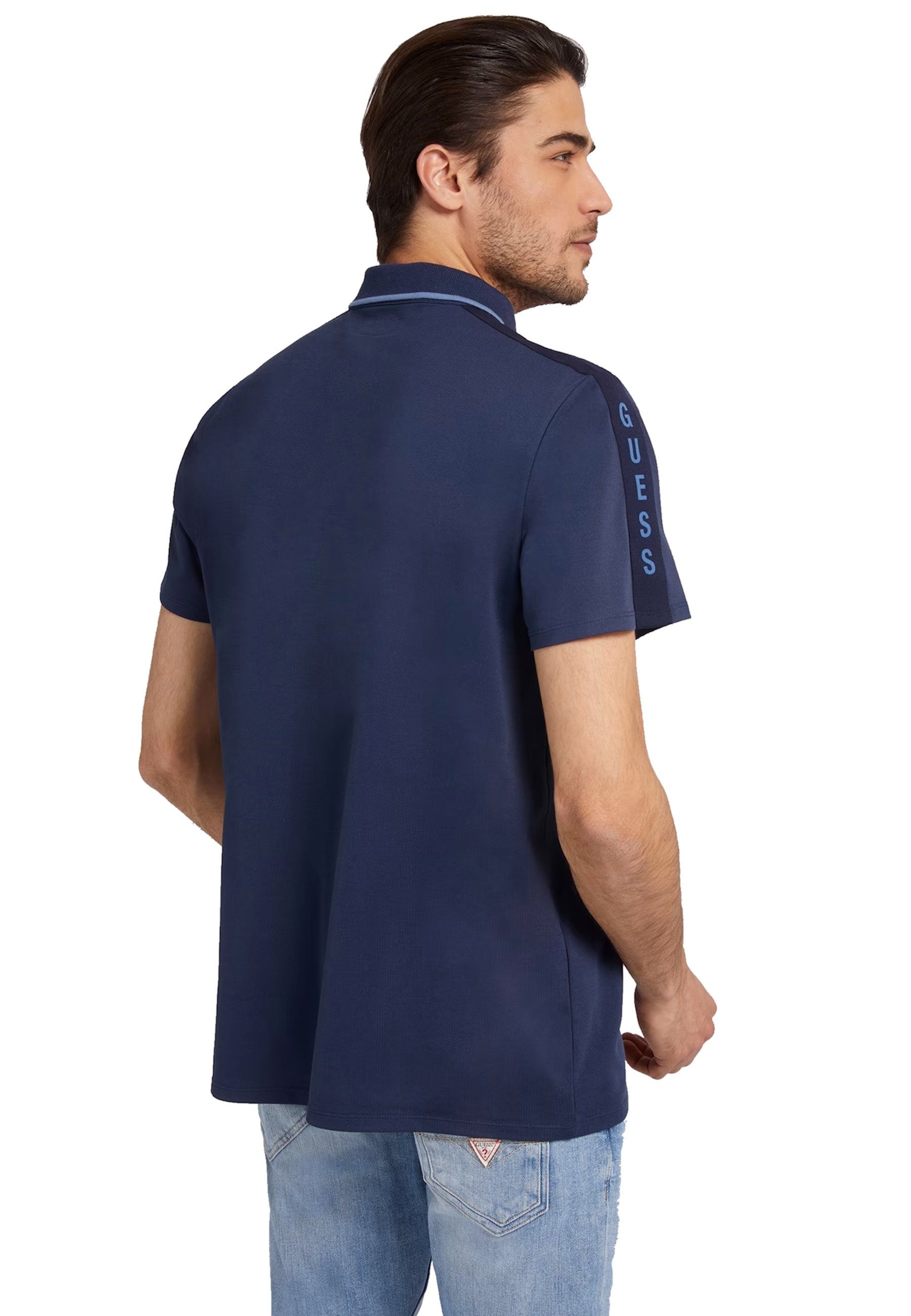 Guess Poloshirt Poloshirt SS Paul Pique Tape Kurzarmshirt (1-tlg., 1)