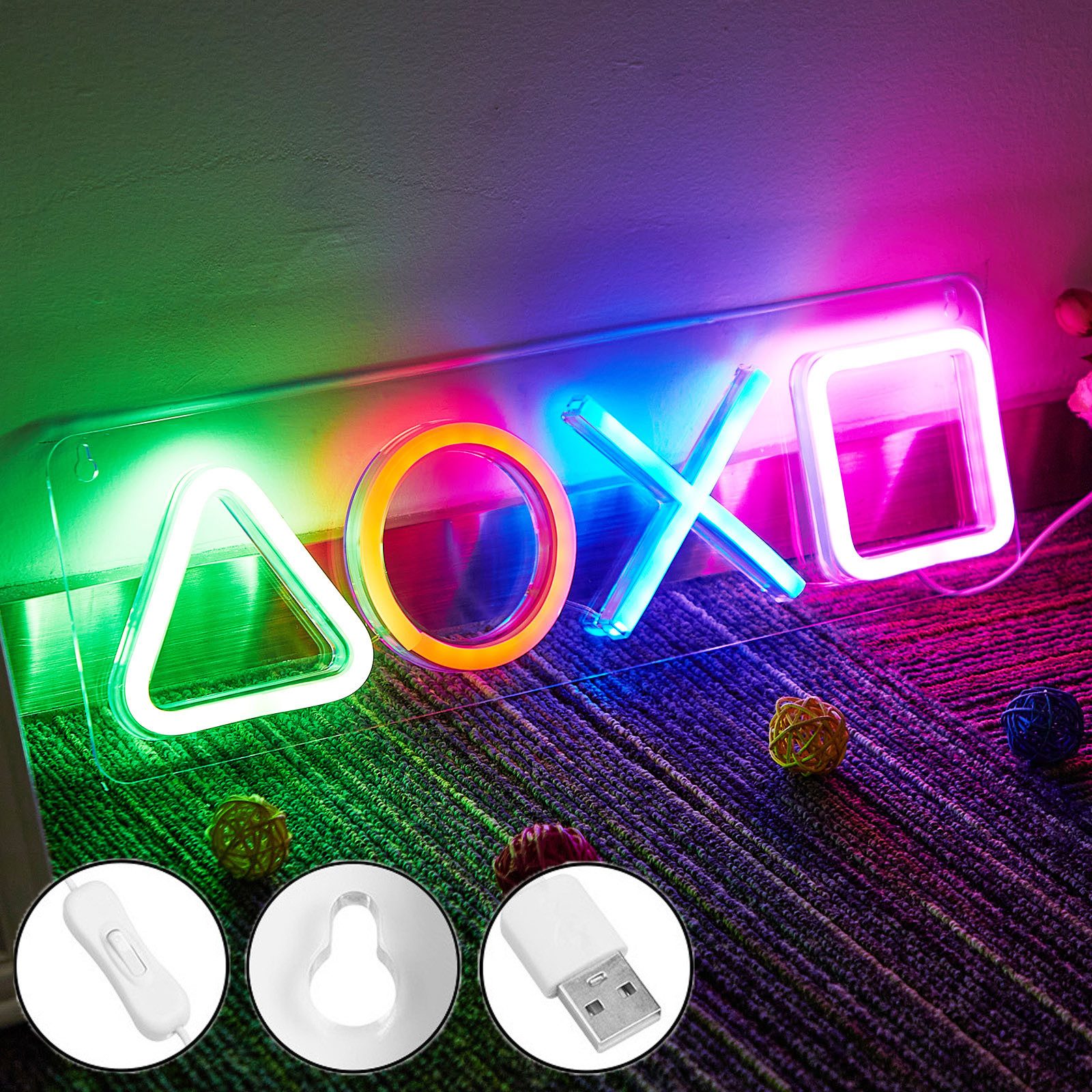 JIBENNEON LED Dekolicht Acryl LED-Neonschil Neon Sign USB Schalter Gaming W günstig online kaufen