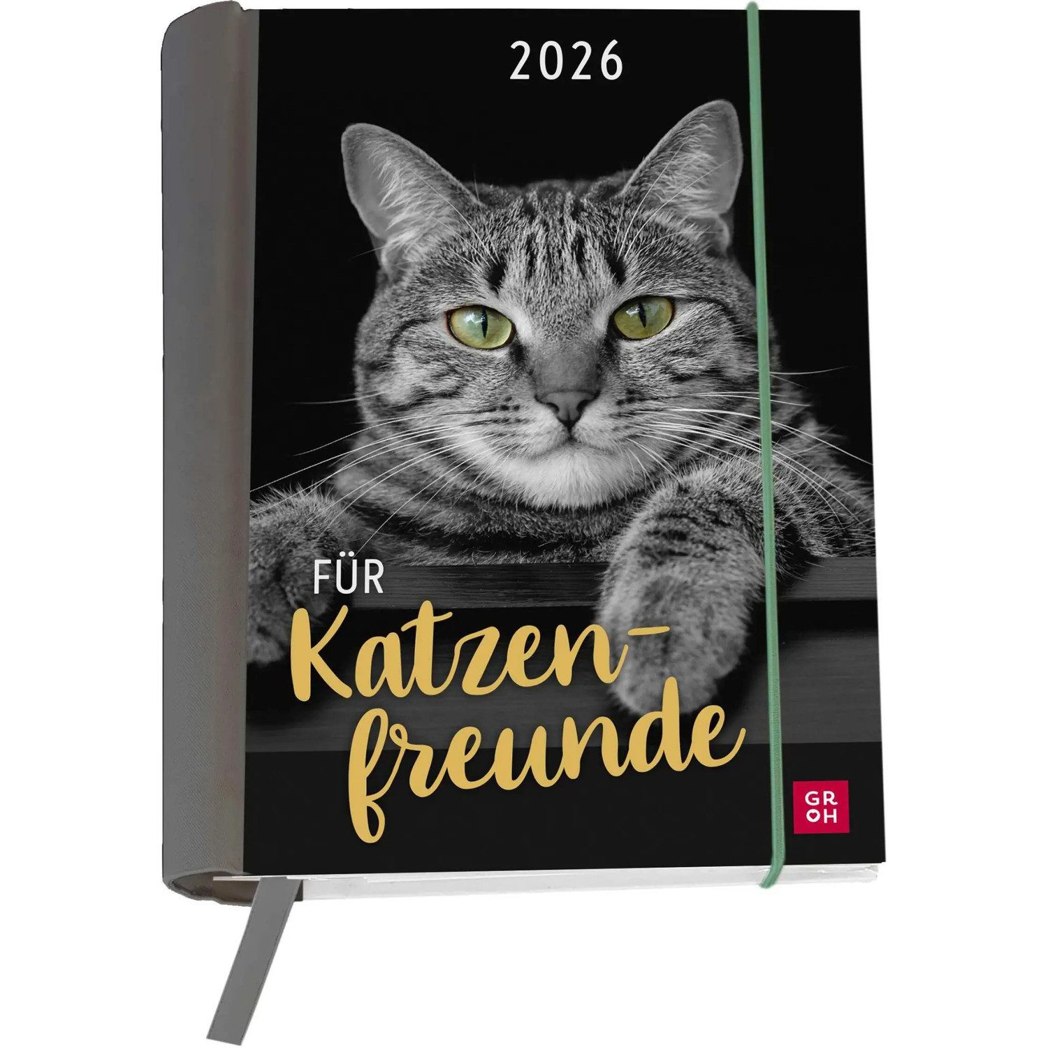 groh Verlag Taschenkalender Buchkalender 2026: Für Katzenfreunde