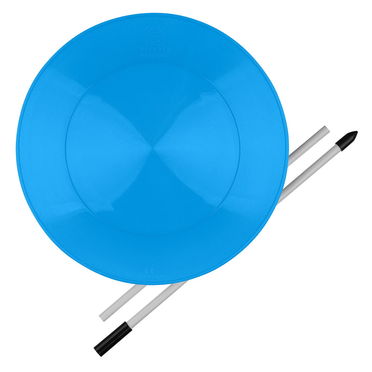 Diabolo Freizeitsport Spiel Jonglierteller 23cm - inkl. teilbaren Kunststoffstab, Teller Drehen, bunte Balancierteller zur Förderung von Koordination, Geschicklichkeit