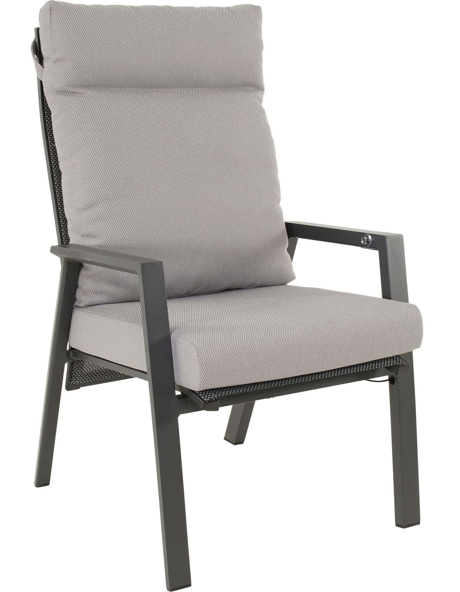 Lesli Living Gartenstuhl Lesli Living Comfort-Hochlehner-Stapelsessel im 2er-Set Malik Negro