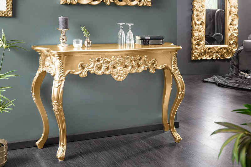 riess-ambiente Konsolentisch VENICE 110cm gold, Wohnzimmer · Holz · Anrichte · Handarbeit · Flur · Barock Design