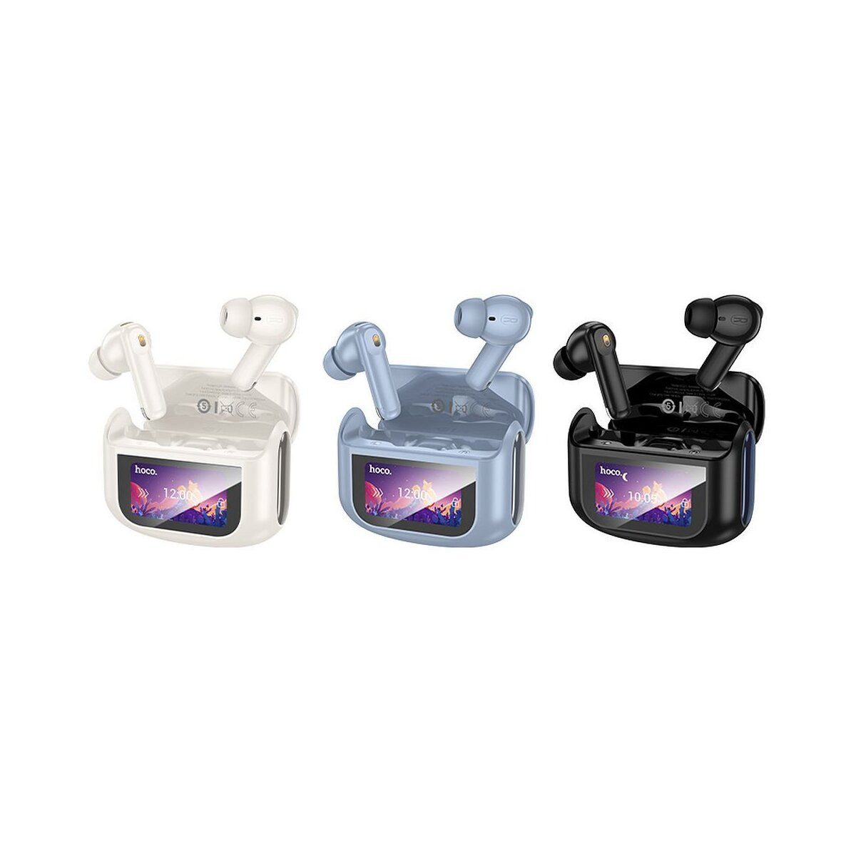 hoco. HOCO EQ21 TWS Kopfhörer ANC+ENC Touchscreen Case Blau Bluetooth-Kopfhörer