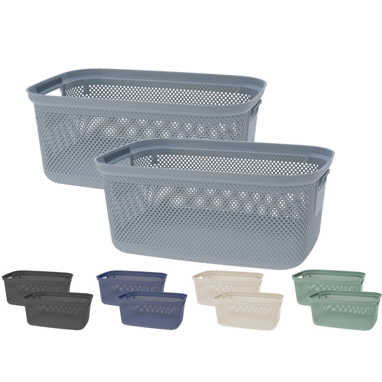 Koopman Wäschekorb Wäschewanne Kunststoff 30 L 2 er Set (Set, 2 St., Packung), 4 Farben, Hellblau, 30L, Wäschebehälter, Kunststoff – Bild 4 von 4
