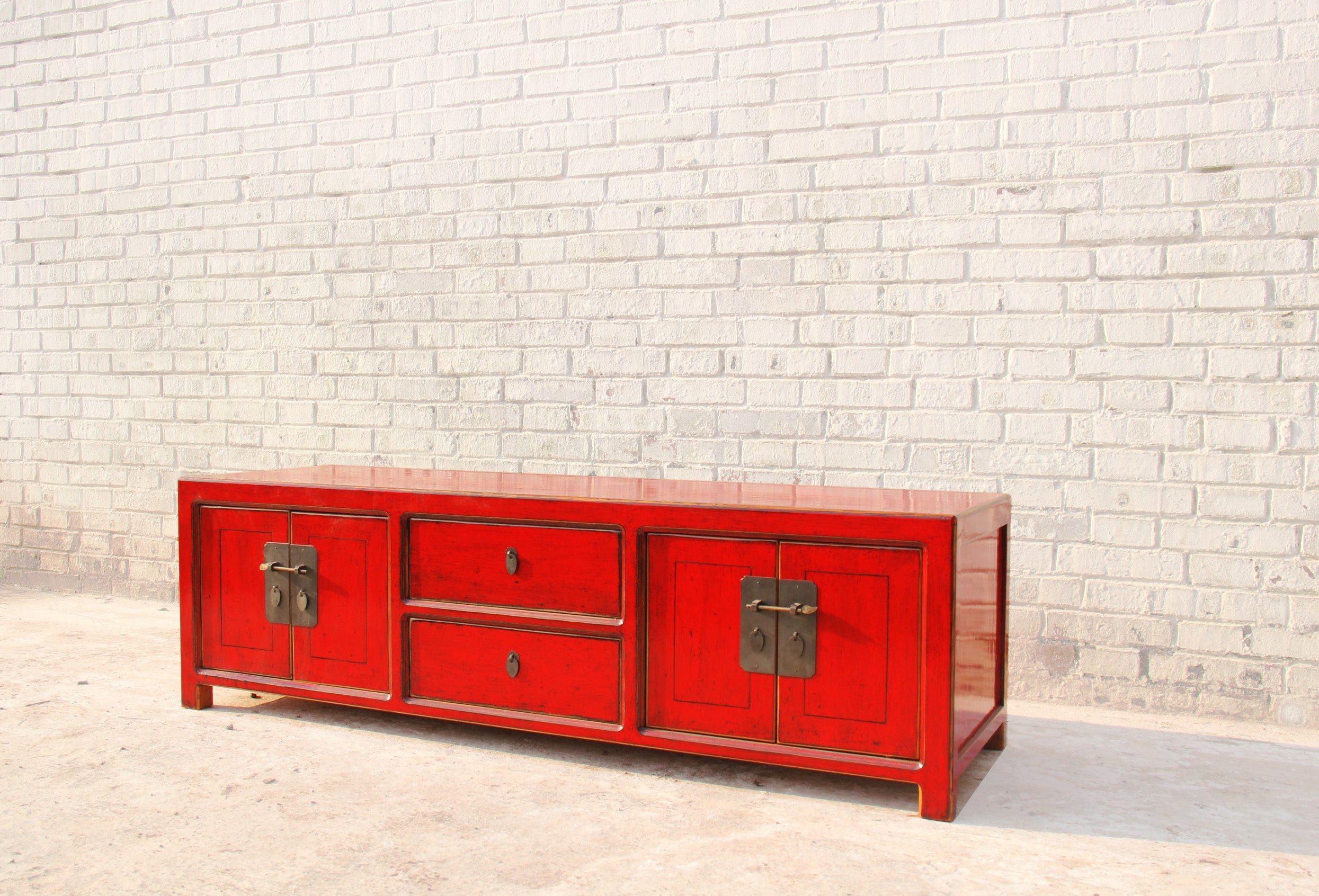 Luxury-Park-Direct Kommode China Lowboard aus massivem Naturholz
