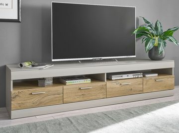 Furn.Design Lowboard Griego (TV Unterschrank in Kieselgrau mit Eiche, Breite 200 cm), mit Soft-Close