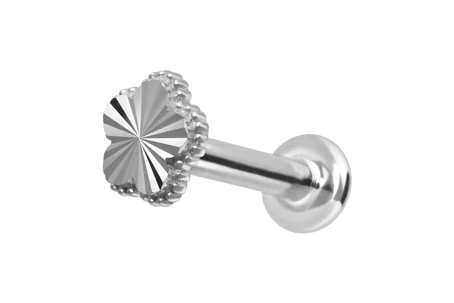 Piercing-Set 14 Karat Gold Labret mit Innengewinde BLUME