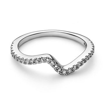 Pandora Fingerring Funkelnde Welle Ring aus 925er Silber mit Zirkonia von PANDORA