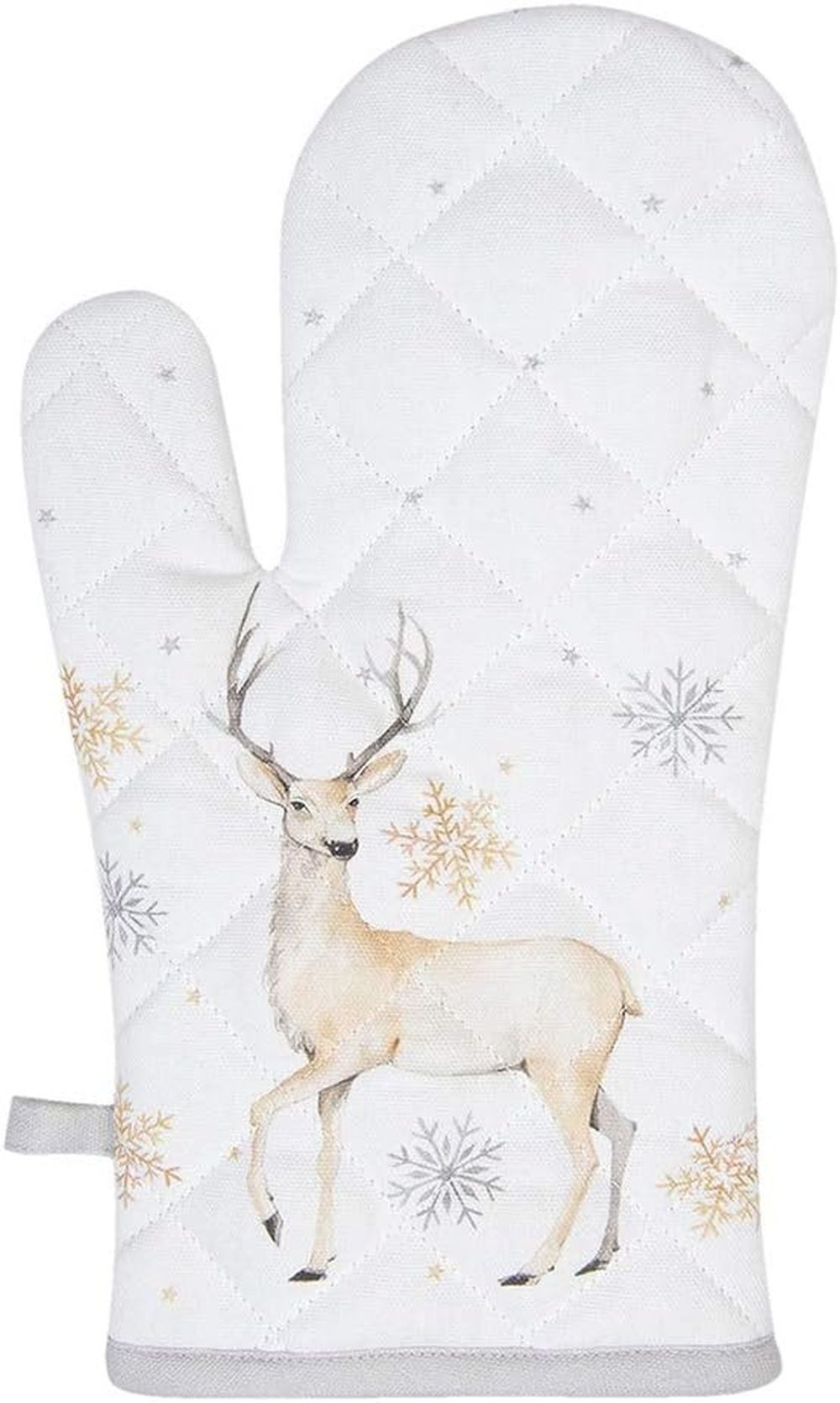 Clayre & Eef Topflappen Ofenhandschuh Backhandschuh Grillhandschuh Topflappen Nordic Landhaus, Ofenhandschuh Weihnachten Küchenhandschuh Baumwolle Hitzeschutz