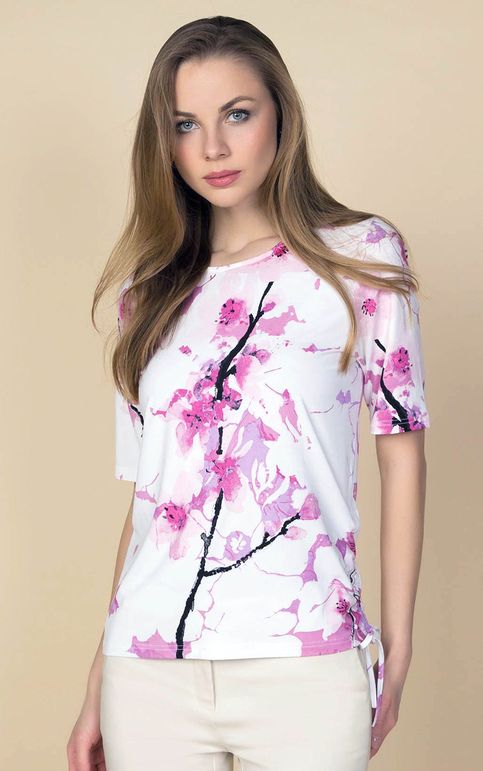 Passioni T-Shirt in Rose, mit Blumenprint günstig online kaufen