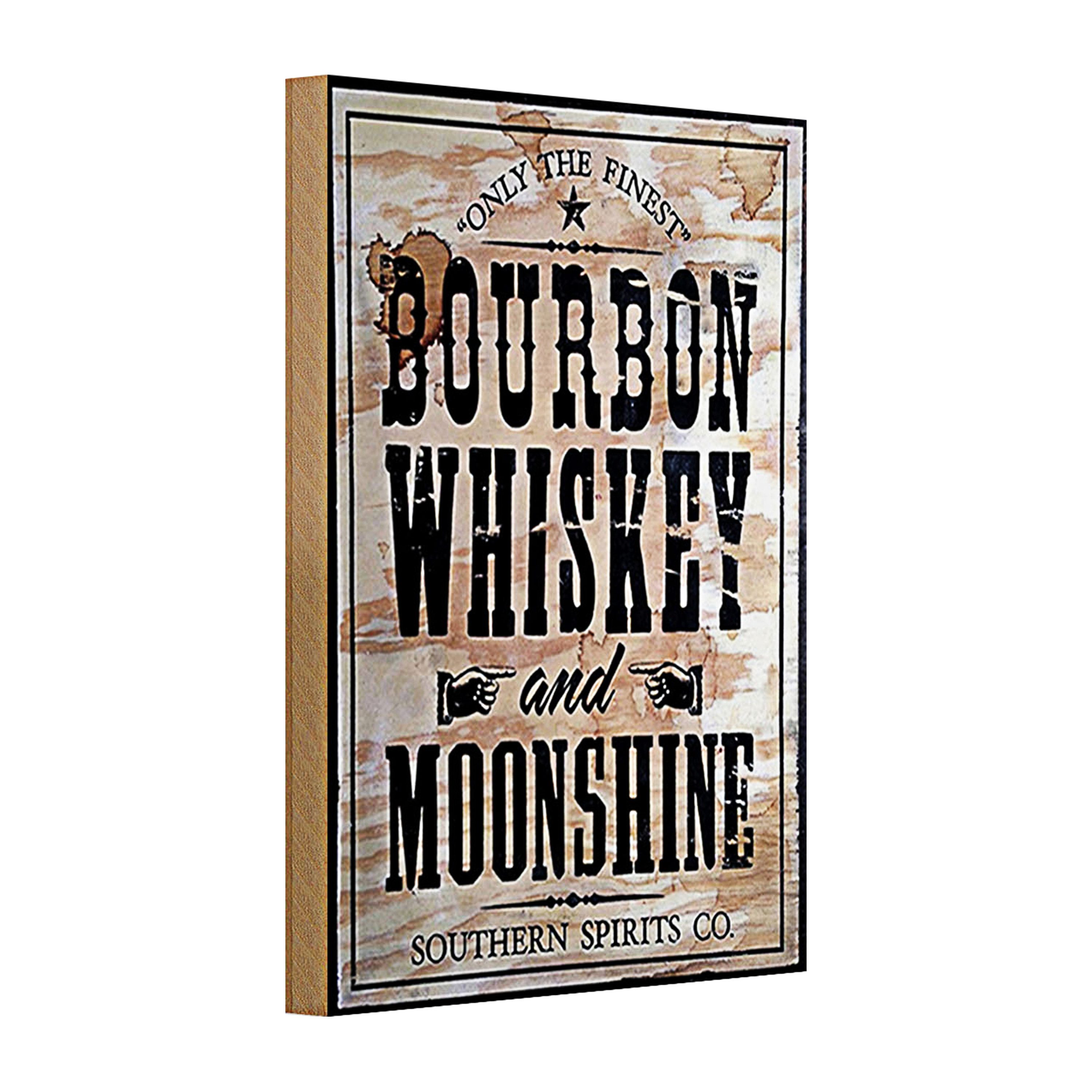 Roomando Holzbild Holzschild 20x30cm Bourbon Whiskey only thr finest