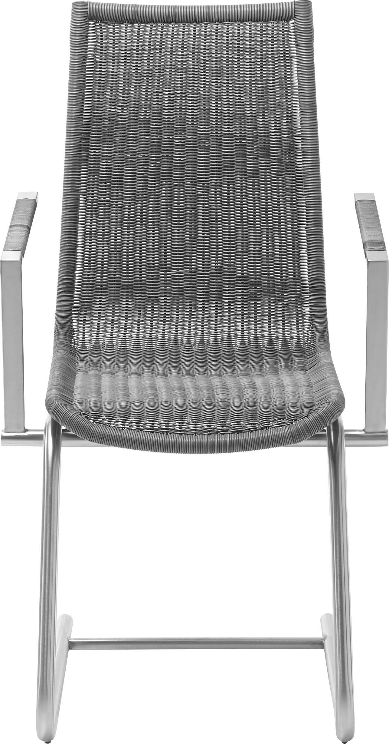 WK WOHNEN Консоль WK 7400, Rundrohrgestell in Edelstahloptik, Vollgeflecht, mit Armlehne