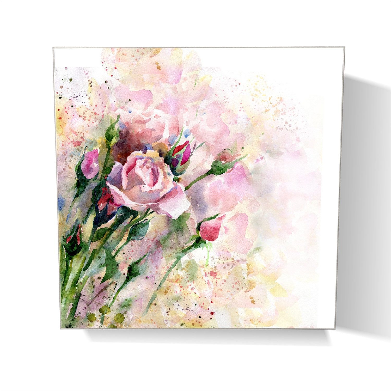 Wallario Schlüsselkasten Abstraktes Blumenbuket (1 St., inkl. Aufhängeset), 30x30cm