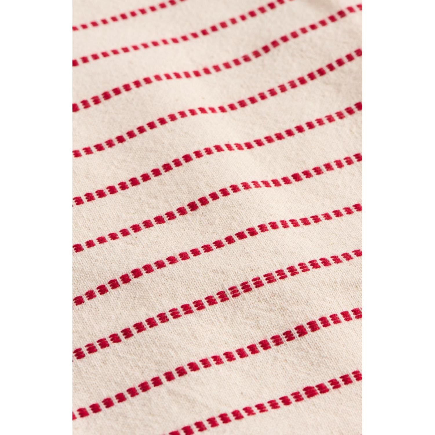 Ib Laursen Kissenhülle Ib Laursen Kissenbezug Natur mit Roten Streifen (50x günstig online kaufen