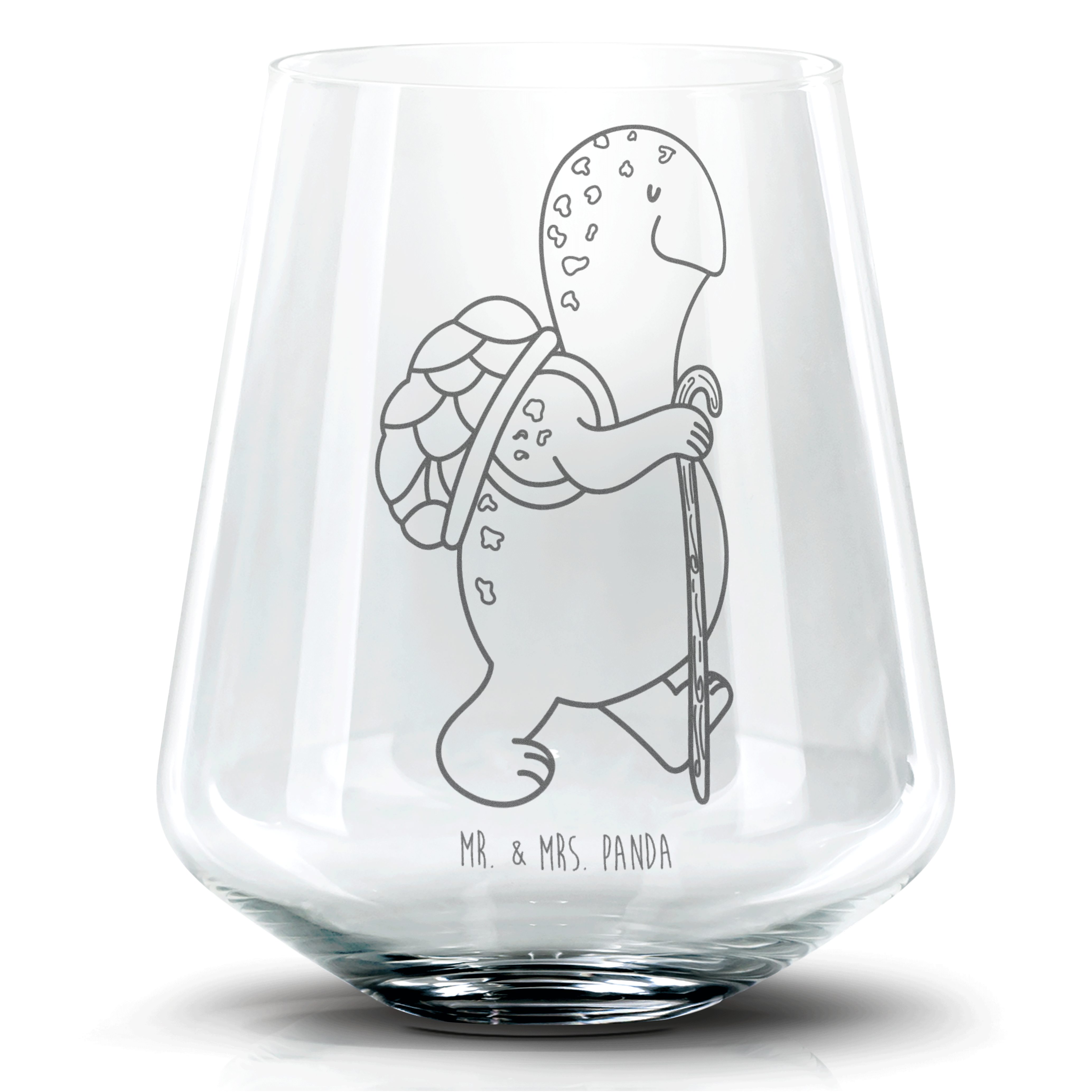 Mr. & Mrs. Panda Cocktailglas Schildkröte Wanderer - Transparent - Geschenk, Schildkröten, Cocktail, Premium Glas, Einzigartige Gravur